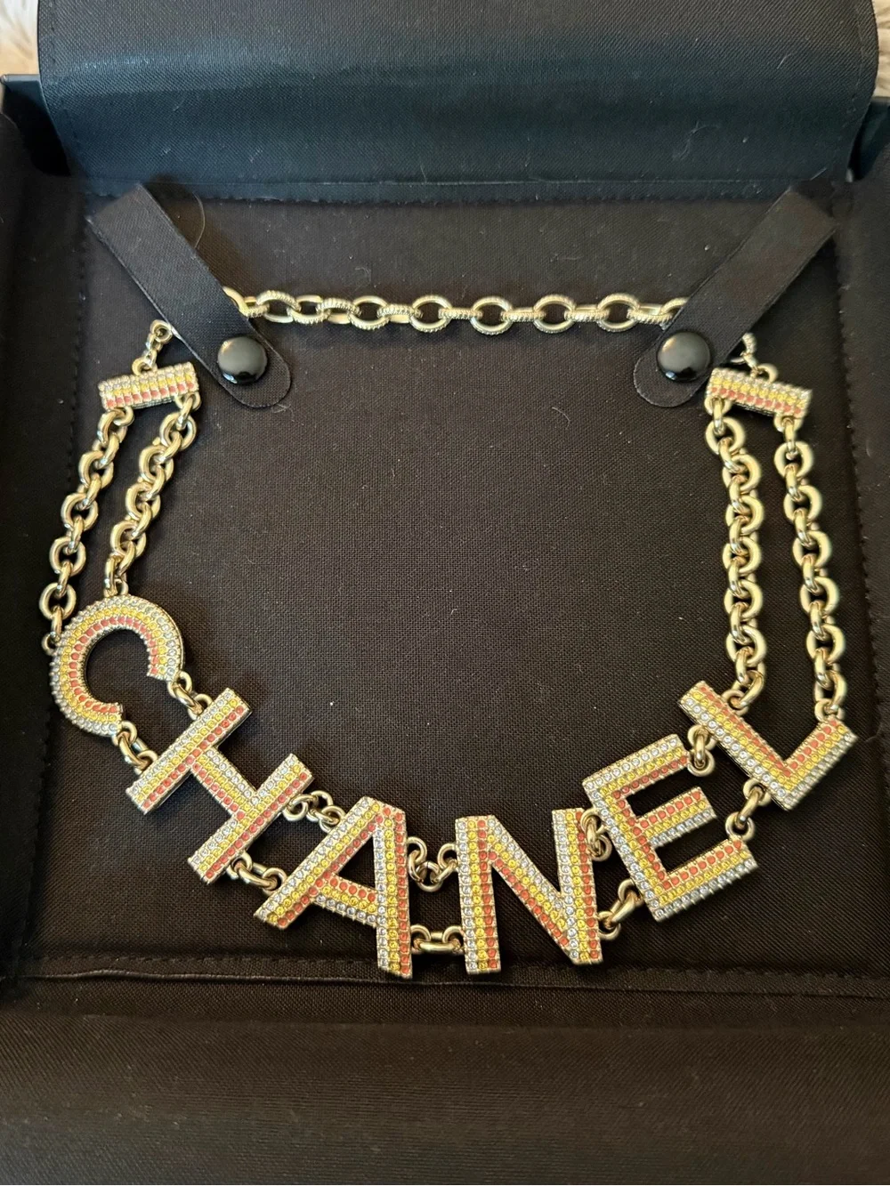 CHANEL  'CHANEL' Letter Necklace